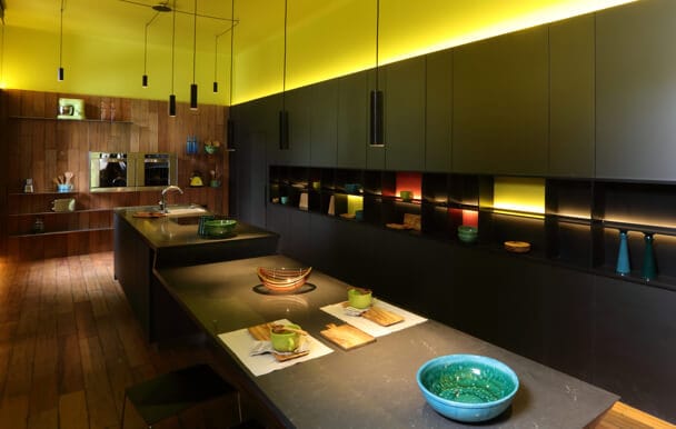 Cocina de vanguardia, Angélica Campi para Johnson Acero, Casa FOA Palacio Cabrera, 2016.