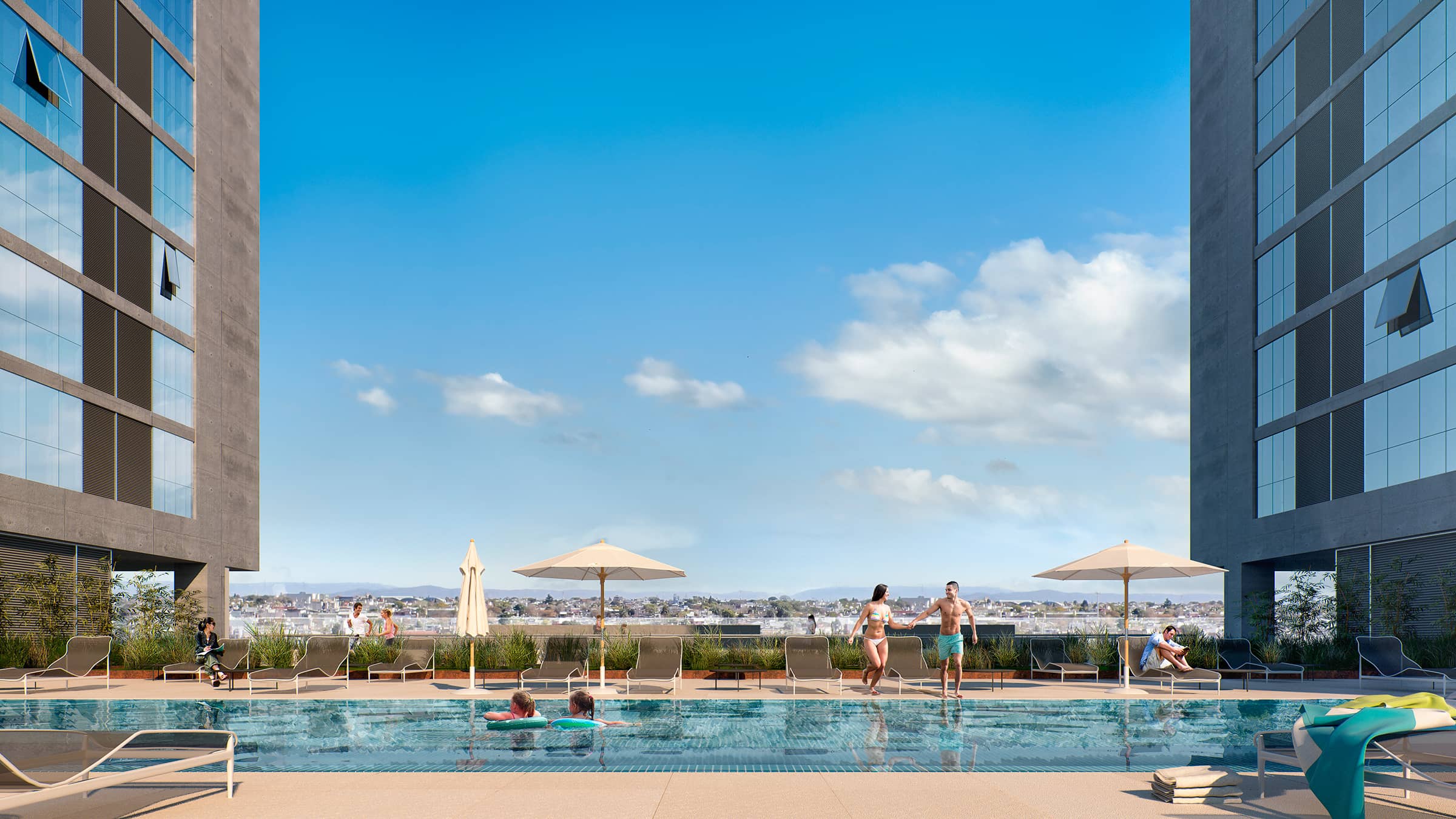 La terraza tendrá una pileta con vistas panorámicas de la zona.